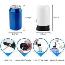 Load image into Gallery viewer, Automatic Wireless Portable Mini Rechargeable Water Bottle Can Dispenser Pump Upto 20 Litre Bottle with USB Charging Cable (Black/White)