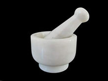 Load image into Gallery viewer, White Marble Imam Dasta/Mortar and Pestle Set/Ohkli Musal/Kharal/Idi Kallu/Khal Musal/Khalbatta/Spice Grinder-5 Inches Marble Masher
