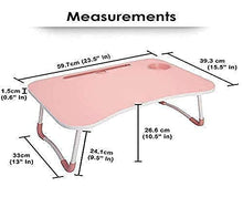 Load image into Gallery viewer, Study Table Laptop Table Foldable Solid Wooden, with Cup & Pen Holder for Girls Boys Kids Children Used for Reading, Study, Homework Best for Students