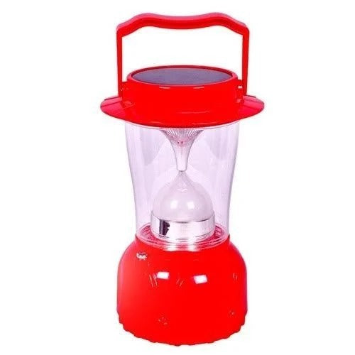 Round Plastic Led Solar Table Lamp With Handle