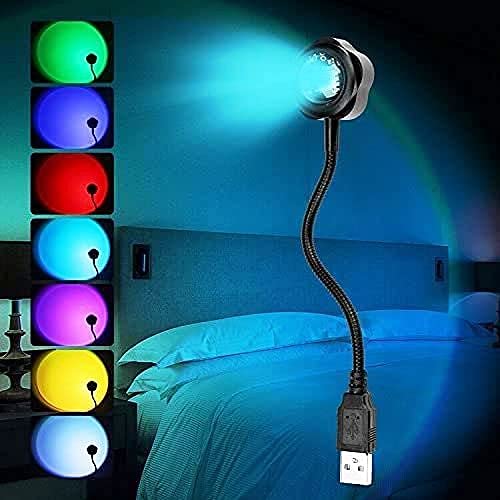 360 Degree Rotation USB Night Light Romantic Visual Ambient Sunset Lamp Projector Night Light
