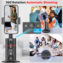 Load image into Gallery viewer, Auto Face Tracking Tripod,360° Rotation Mobile Holder for Smart Video&amp;Photo Shooting with Remote,No App Needed,Gimbal Stabilizer with Gesture Control for Vlog,Streaming &amp; Video Recording,Black
