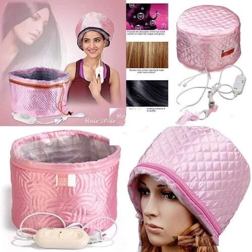 Hair Care Thermal Head Spa Cap Treatment with Beauty Steamer Nourishing Heating Cap, Spa Cap For Hair, Spa Cap Steamer For Women color pink