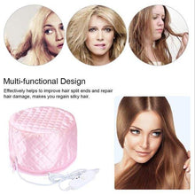 Load image into Gallery viewer, Hair Care Thermal Head Spa Cap Treatment with Beauty Steamer Nourishing Heating Cap, Spa Cap For Hair, Spa Cap Steamer For Women color pink
