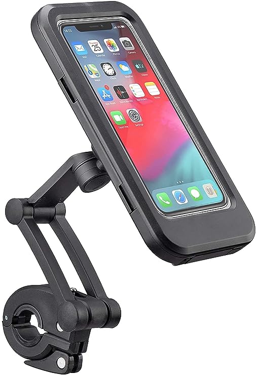 Premium Waterproof Bike Phone Holder 360° Rotation Motorcycle Waterproof Phone Case Universal Bicycle Handlebar Phone Mount with Sensitive Touch Screen for All Smartphone