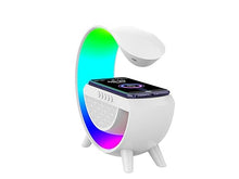 Load image into Gallery viewer, G-Shape RGB Light Table Lamp Bluetooth Speaker with FM Radio Wireless Charger for Bedroom &amp; Gaming Room Table Lamp
