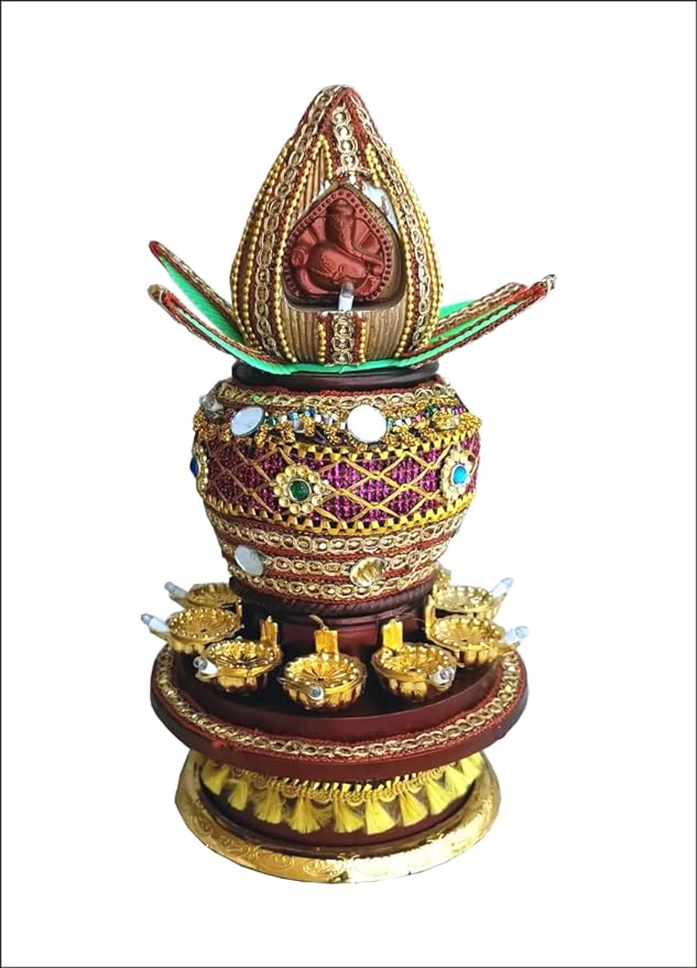 Revolving Kalash (Golden Colour with Led Light)