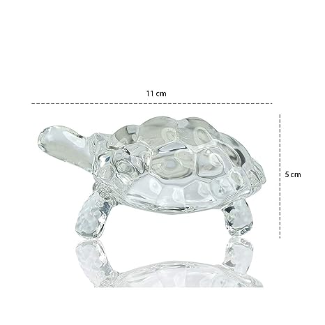 Crystal Glass Tortoise Kachua Turtle | Crystal Turtle Tortoise for Feng Shui and Vastu for Career and Luck Showpiece