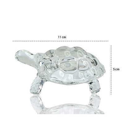 Crystal Glass Tortoise Kachua Turtle | Crystal Turtle Tortoise for Feng Shui and Vastu for Career and Luck Showpiece