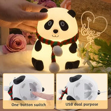 Load image into Gallery viewer, Rechargeable Silicone Panda Night Light for Kids/7-Color LED Changing Panda Lamp/Adorable Room Decor
