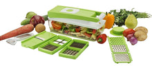 Load image into Gallery viewer, 14 in 1 Multifunction Manual Plastic Quick Dicer Vegetable and Fruit Cutter Chopper Slicer with Non-Skid Base (Green)
