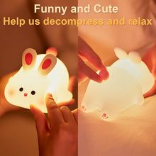 Load image into Gallery viewer, Cute Rechargeable Rabbit Night Light For Kids,Portable Breastfeeding Nursery Silicone Night Light, LED Color Changing Beside Lamp For Room, Gifts For Toddlers, Girls Valentine&#39;S Day
