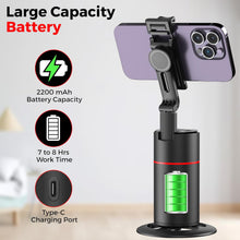 Load image into Gallery viewer, Auto Face Tracking Tripod,360° Rotation Mobile Holder for Smart Video&amp;Photo Shooting with Remote,No App Needed,Gimbal Stabilizer with Gesture Control for Vlog,Streaming &amp; Video Recording,Black
