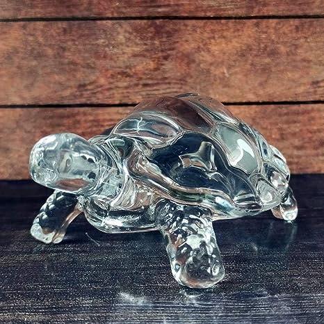 Crystal Glass Tortoise Kachua Turtle | Crystal Turtle Tortoise for Feng Shui and Vastu for Career and Luck Showpiece