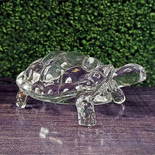 Load image into Gallery viewer, Crystal Glass Tortoise Kachua Turtle | Crystal Turtle Tortoise for Feng Shui and Vastu for Career and Luck Showpiece
