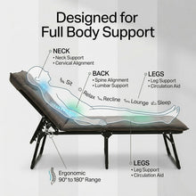 Load image into Gallery viewer, Folding Recliner Bed for Adults,5-Position Adjustable Folding Bed,Heavy Duty 150KG Capacity Metal Frame Camping Cot,Foldable Sleeping Bed for Home, Office, &amp; Travel Use ((193×75×33 cm))
