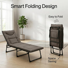 Load image into Gallery viewer, Folding Recliner Bed for Adults,5-Position Adjustable Folding Bed,Heavy Duty 150KG Capacity Metal Frame Camping Cot,Foldable Sleeping Bed for Home, Office, &amp; Travel Use ((193×75×33 cm))
