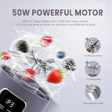 Load image into Gallery viewer, Portable Juicer Mixer Blender for Juices, Smoothies, Cold Coffee, Rechargeable 10 Blades Bottle Juicer Smoothie Maker, Fruits Mixer Grinder for Home, Office, Gym, Travel, 450ML
