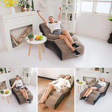 Load image into Gallery viewer, Inflatable Lazy Sofa Chair with Household Air Pump, Foldable Lounge Chair with Armrests for Living Room, Bedroom, Office, Travel, Camping, Puncture-Resistant PVC Material

