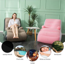 Load image into Gallery viewer, Inflatable Lazy Sofa Chair with Household Air Pump, Foldable Lounge Chair with Armrests for Living Room, Bedroom, Office, Travel, Camping, Puncture-Resistant PVC Material
