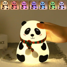 Load image into Gallery viewer, Panda Night Lamp, Panda Touch Silicone Lamp, 7 Colour Changing Light For Kids Bedroom, Usb Rechargeable,Birthday Gift For Girls And Boys (Close Eye), Multicolor, led
