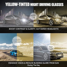 Load image into Gallery viewer, HD Vision Day &amp; Night Unisex Goggles Polarized Sunglasses Men And Women 100% UV Protection Driving All Bikes and Car Anti-Glare Glasses Combo Pack of 2 (Yellow And Black, Large Size)
