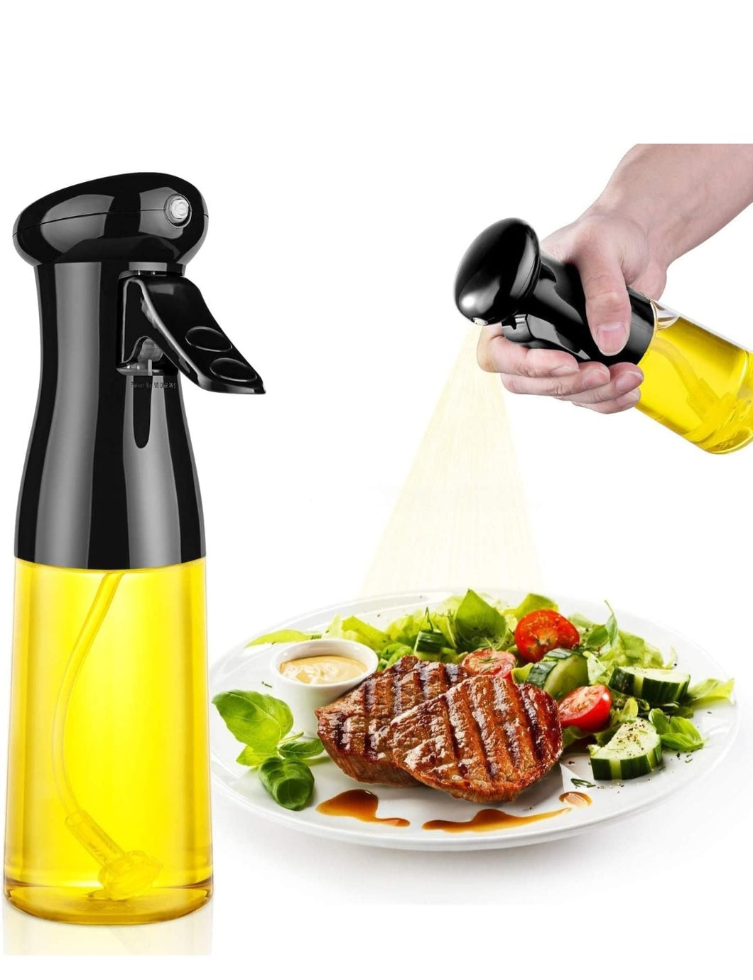 Oil Sprayer for Cooking, 210ml Glass Oil Dispenser Bottle Spray Mister, Refillable Food Grade Oil Vinegar Spritzer Sprayer Bottles for Kitchen.