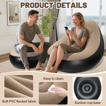 Load image into Gallery viewer, Inflatable Sofa with Household Air Pump - Air Couch Chair with Footstool for Indoor&amp;Outdoor in Livingroom Bedroom Readingroom Office Balcony Garden Courtyard
