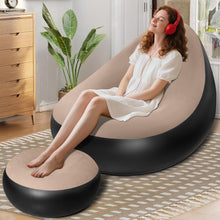 Load image into Gallery viewer, Inflatable Sofa with Household Air Pump - Air Couch Chair with Footstool for Indoor&amp;Outdoor in Livingroom Bedroom Readingroom Office Balcony Garden Courtyard
