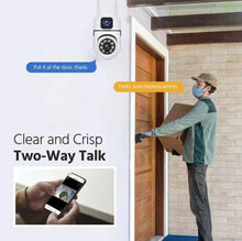Load image into Gallery viewer, Dual Lens 5MP+5MP Smart WiFi PTZ Security Camera, 360° Rotation, Color Night Vision 20m, Motion Alerts, Two-Way Audio, App Remote Access, 128GB SD Support, Indoor Outdoor CCTV Surveillance Cam
