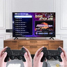 Load image into Gallery viewer, Wireless Game Stick Lite with 2 Controllers | 2.4G Plug &amp; Play Retro Game Console | HDMI TV Gaming Stick | Built-in Games | Supports 4K TV &amp; Monitor | Black
