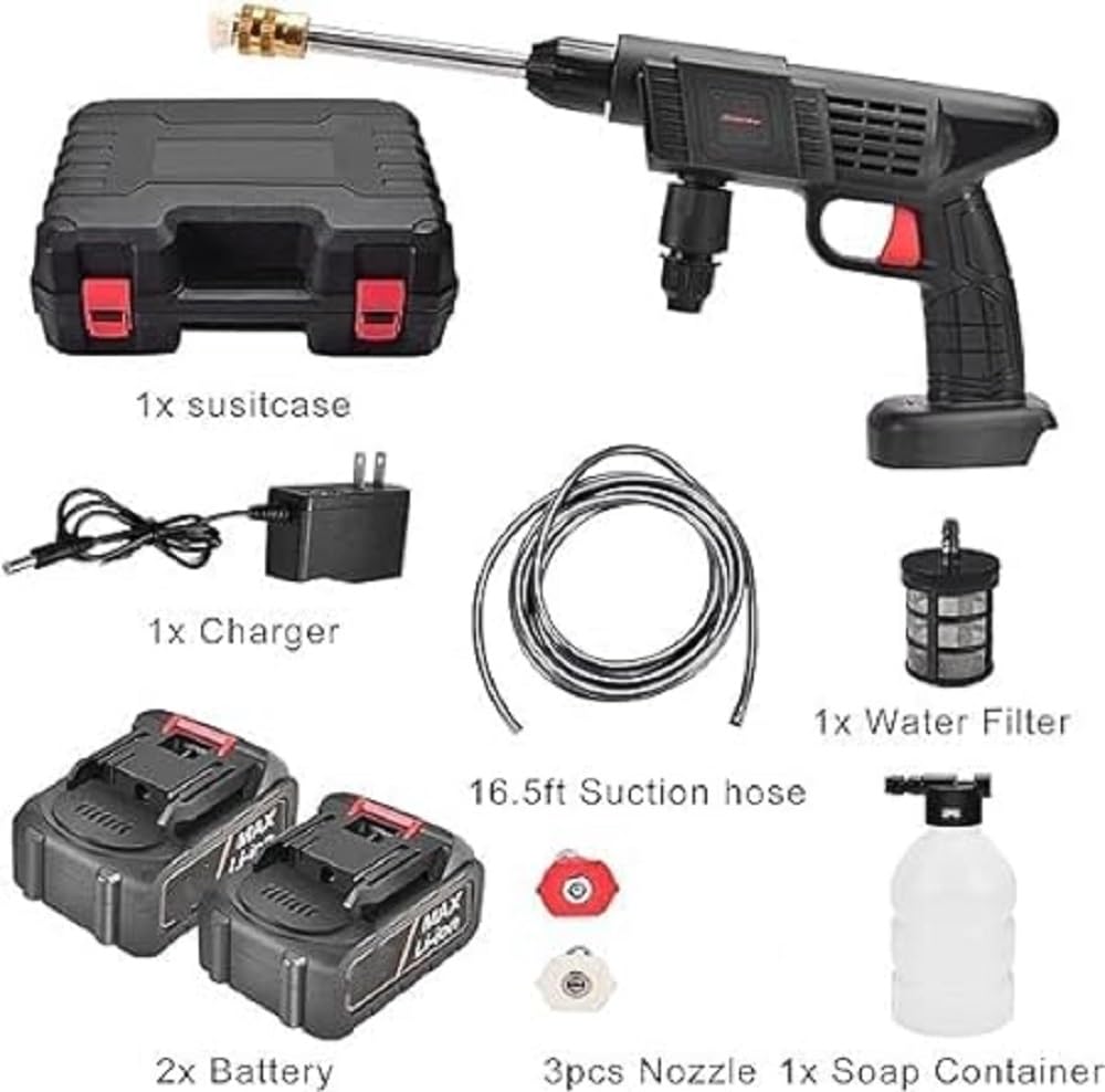 Double 48V Portable Pressure Washer with Rechargeable Battery12000mah –  mycookwareshop