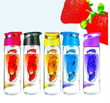 Load image into Gallery viewer, Detox Fruit &amp; Tea Infuser Glass Water Bottle| Leak Proof |BPA Free |Durable, 750ml
