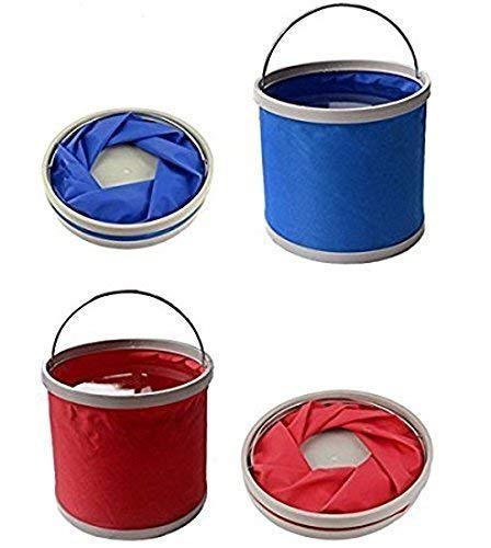 Portable Foldable Water Pail Metal Foldaway Bucket For Outdoor Camping/Car Washing/Fishing
