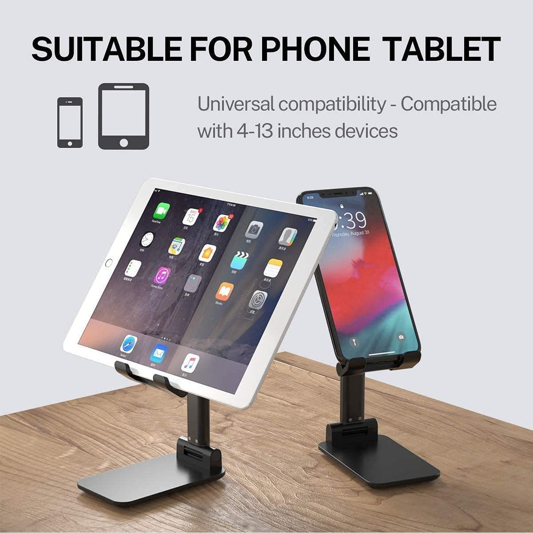 360-degree Rotating Phone Desktop Stand Adjustable Phone Holder Made of Alloy Base Foldable Desktop Phone Holder Suitable for Latest Android Smart Phones