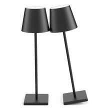 Load image into Gallery viewer, 2 Pack LED Cordless Table Lamp, Rechargeable Battery Desk lamp 5000mAh Battery Operated Stepless Dimming Modern Portable Table Light for Restaurant/Dinner/Table/Bedroom/Outdoor IP54 Waterproof (Black)
