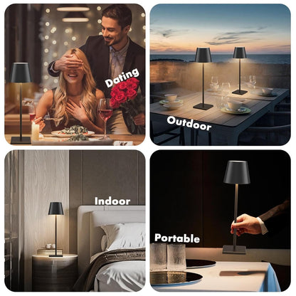 LED Cordless Table Lamp, Rechargeable Battery Desk lamp 5000mAh Battery Operated Stepless Dimming Modern Portable Table Light for