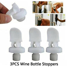 Load image into Gallery viewer, 3 Pcs White Plastic Reusable Leakproof Airtight Magical Expanded Bottle Lid Cap for Wine Beer Oil Sealer Stopper
