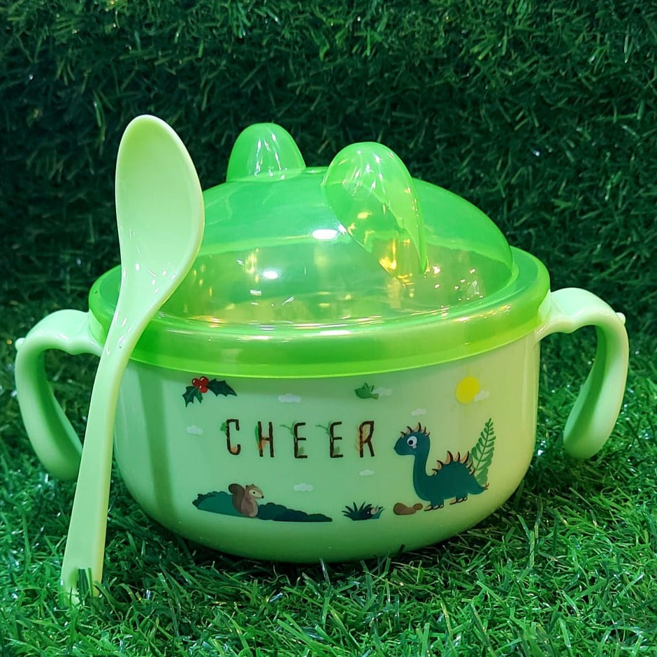 children bowl lunch/snacks box with spoon