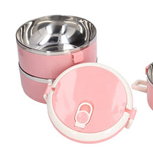 Load image into Gallery viewer, Round Thermal Lunch Box, Leak Proof 3 Layer Lock Design Portable Stainless Steel
