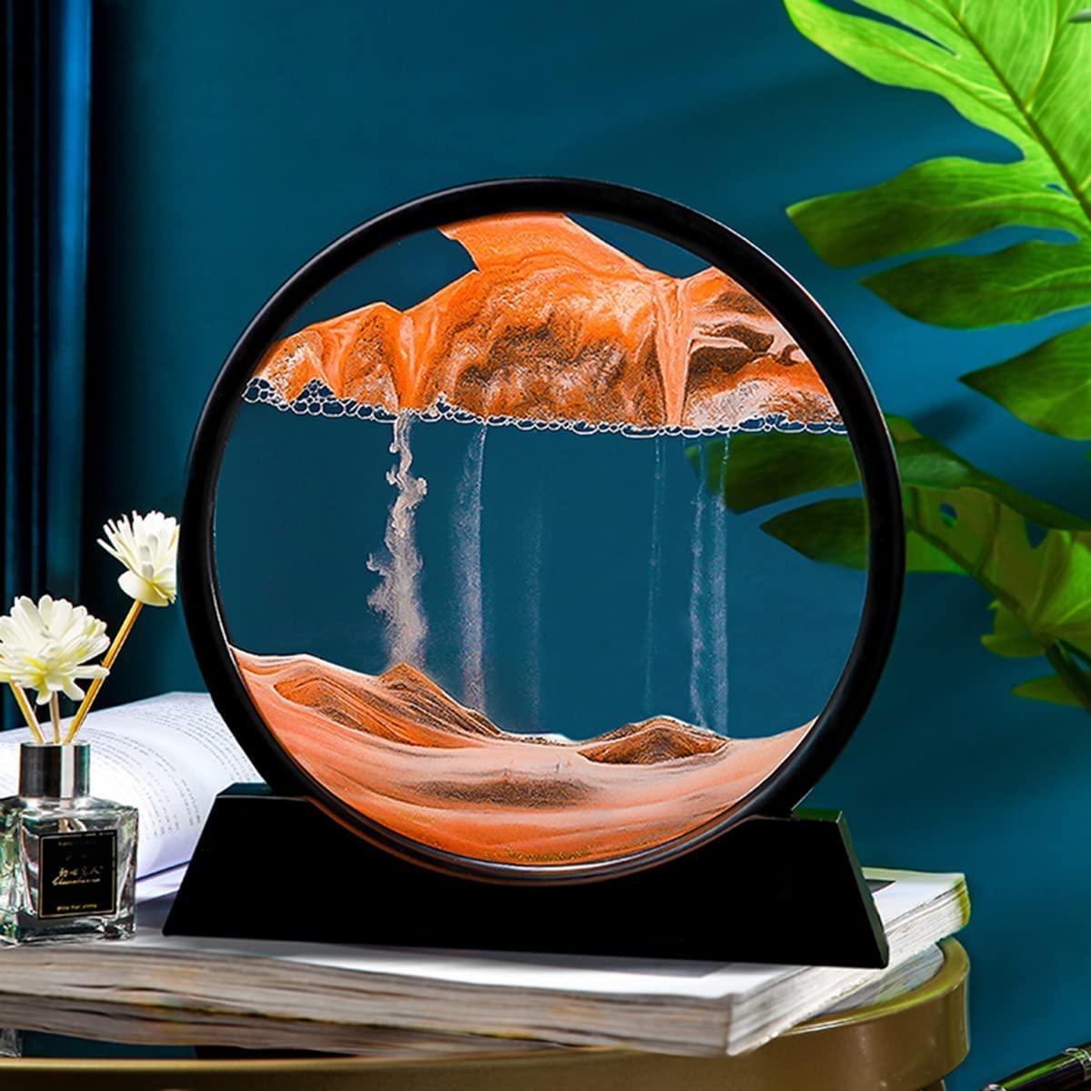 3D Dynamic Sand Art Liquid Motion Moving Sand Art Picture Round Glass mycookwareshop