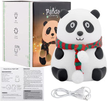 Load image into Gallery viewer, Panda Night Lamp, Panda Touch Silicone Lamp, 7 Colour Changing Light For Kids Bedroom, Usb Rechargeable,Birthday Gift For Girls And Boys (Close Eye), Multicolor, led
