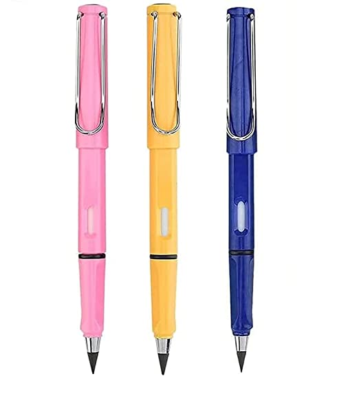 Inkless mechanical pencil  Reusable and Erasable Metal Writing Pens Replaceable Graphite Nib