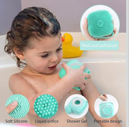 Body Scrubber with Soap Dispenser Brush, Silicone Exfoliating Brushes, Soft Body Exfoliator, Bath Loofah for Babies, Kids, Women, Men and Pets - Pack