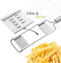 Load image into Gallery viewer, Multipurpose 6 in 1 Stainless Steel Grater and Slicer/Vegetable Cutter/French Fries Cutter/Potato Chips Cutter (Silver)
