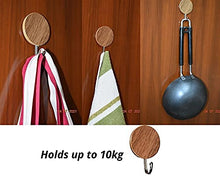 Load image into Gallery viewer, Multipurpose Wooden Transparent self Sticky Adhesive Stainless Plastic Material Door Wall Hooks Hanger Holds Kitchen Utensil Keys Small Medium Large Set of 4pcs for Heavy Cloth
