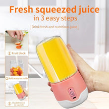 Load image into Gallery viewer, 4 Blade Portable Electric Mini USB Juicer/mixer

