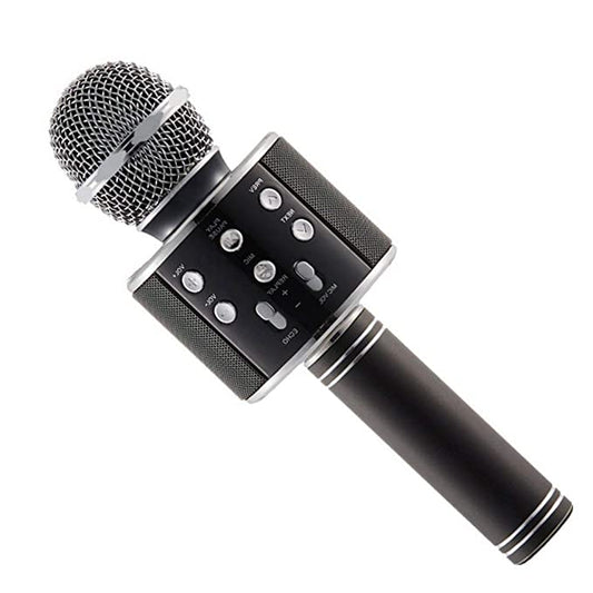 Advance Handheld Wireless Singing Mike Multi-Function Bluetooth Karaoke Mic with Microphone Speaker