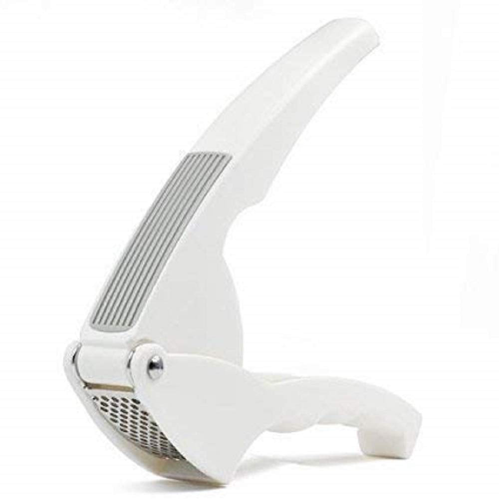 Portable Garlic Clamp White with Stainless Steel Blades