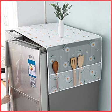 Fridge Cover for Top with 4 Utility Pockets